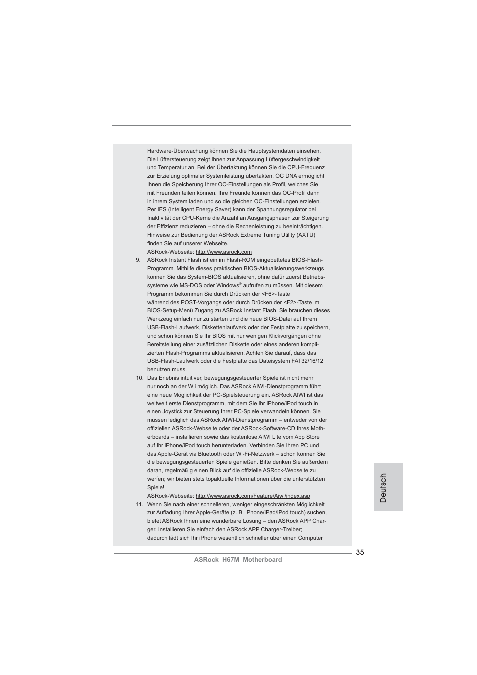 Deutsch | ASRock H67M User Manual | Page 35 / 253