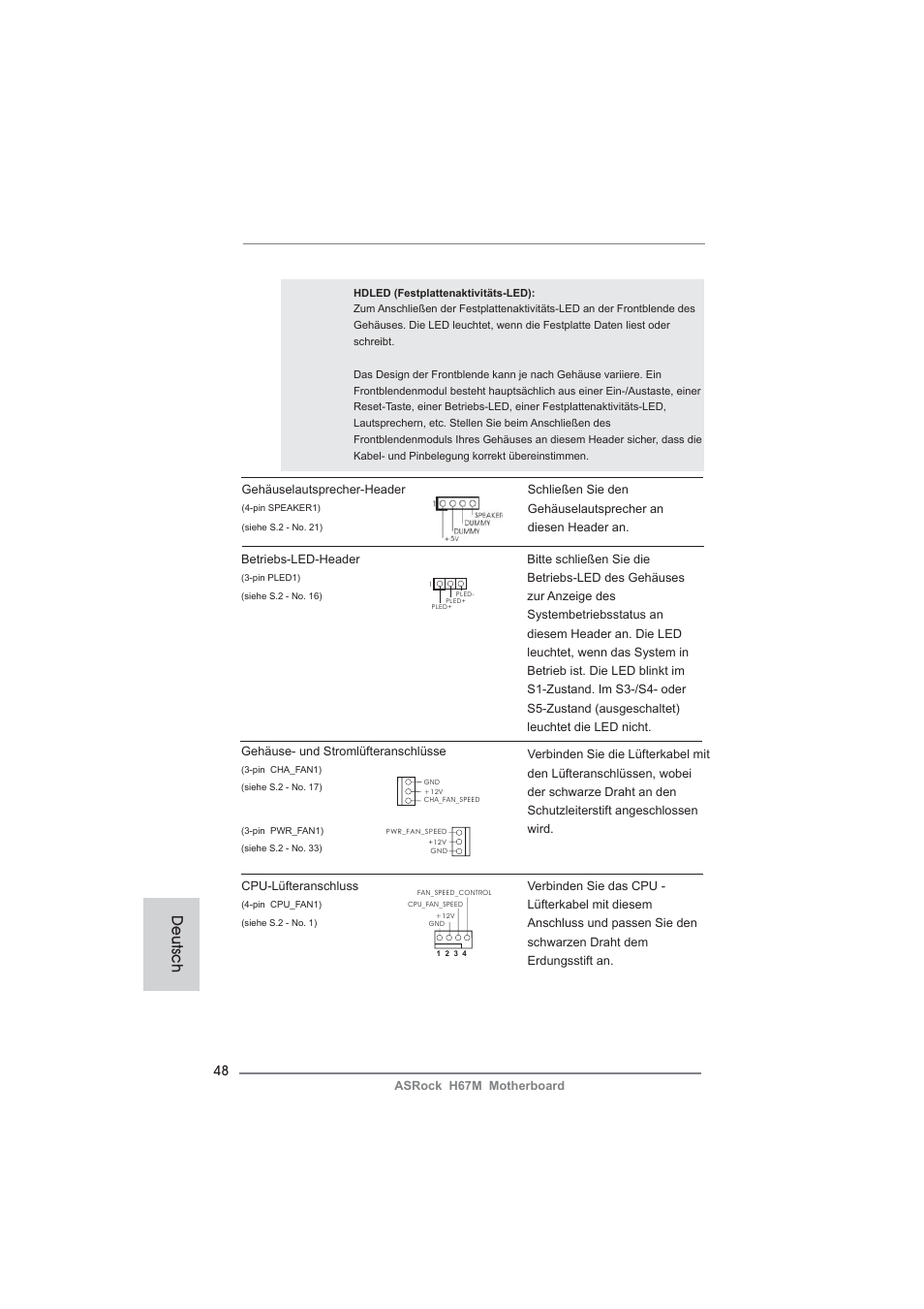 Deutsch | ASRock H67M User Manual | Page 48 / 253