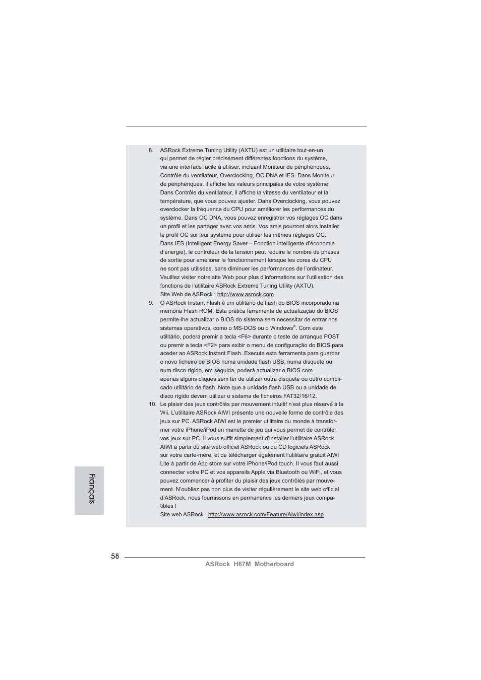 Français | ASRock H67M User Manual | Page 58 / 253