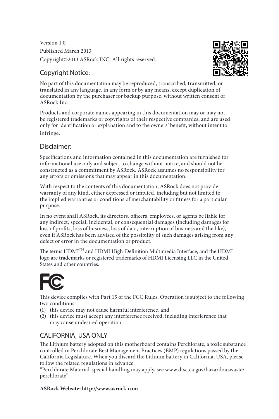 ASRock B85M-HDS User Manual | 57 pages