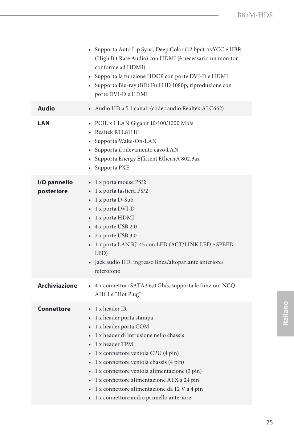B85m-hds, Italiano | ASRock B85M-HDS User Manual | Page 27 / 57