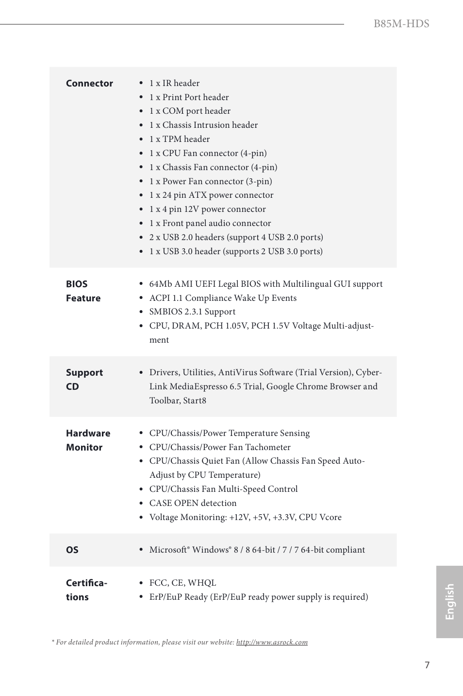 B85m-hds, English | ASRock B85M-HDS User Manual | Page 9 / 57