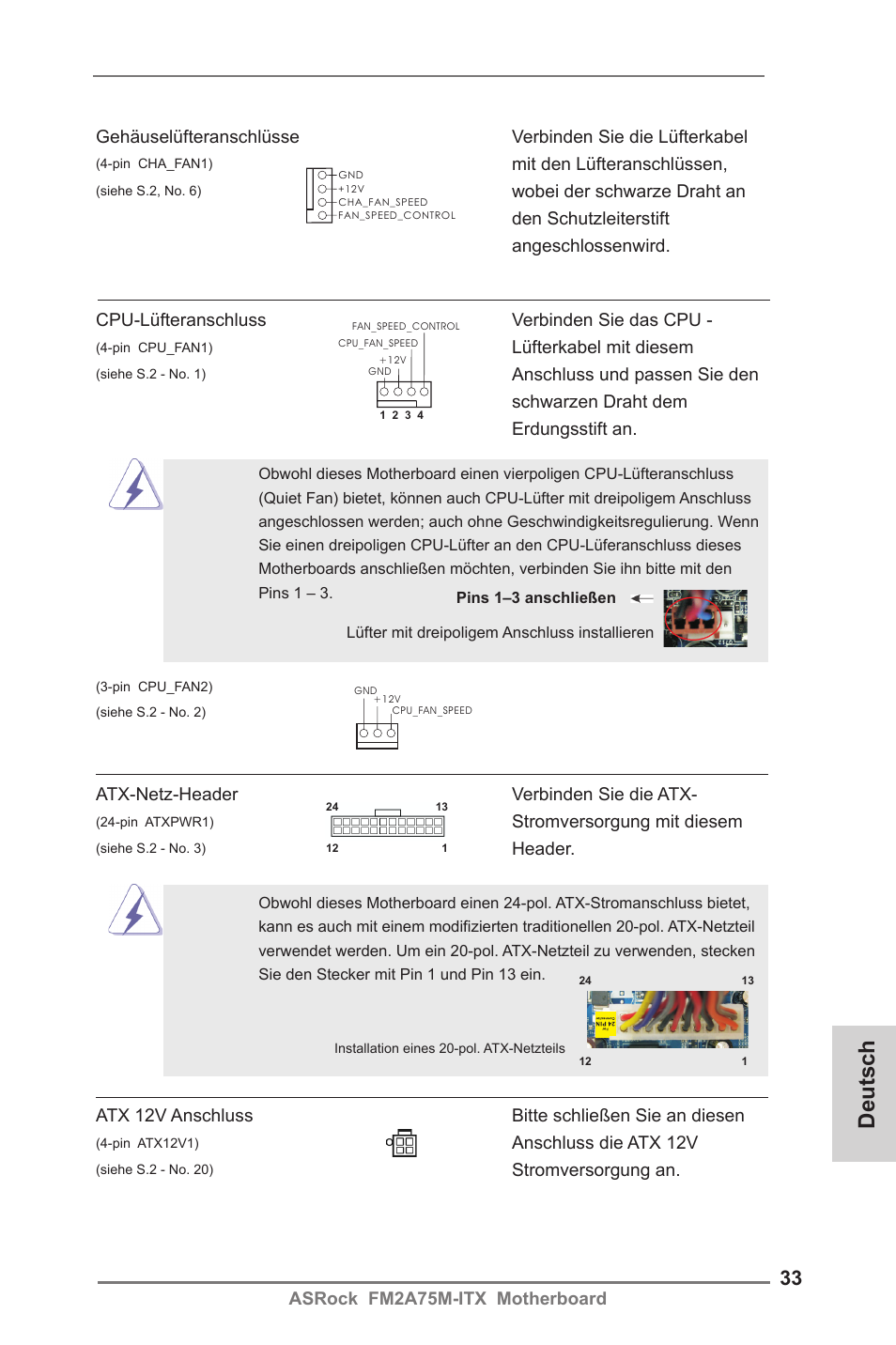 Deutsch | ASRock FM2A75M-ITX User Manual | Page 33 / 146