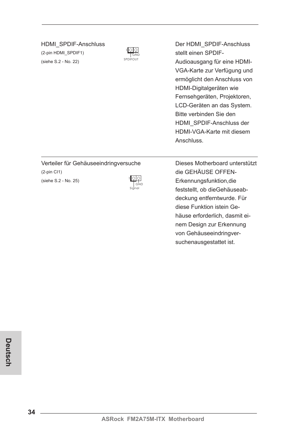 Deutsch | ASRock FM2A75M-ITX User Manual | Page 34 / 146