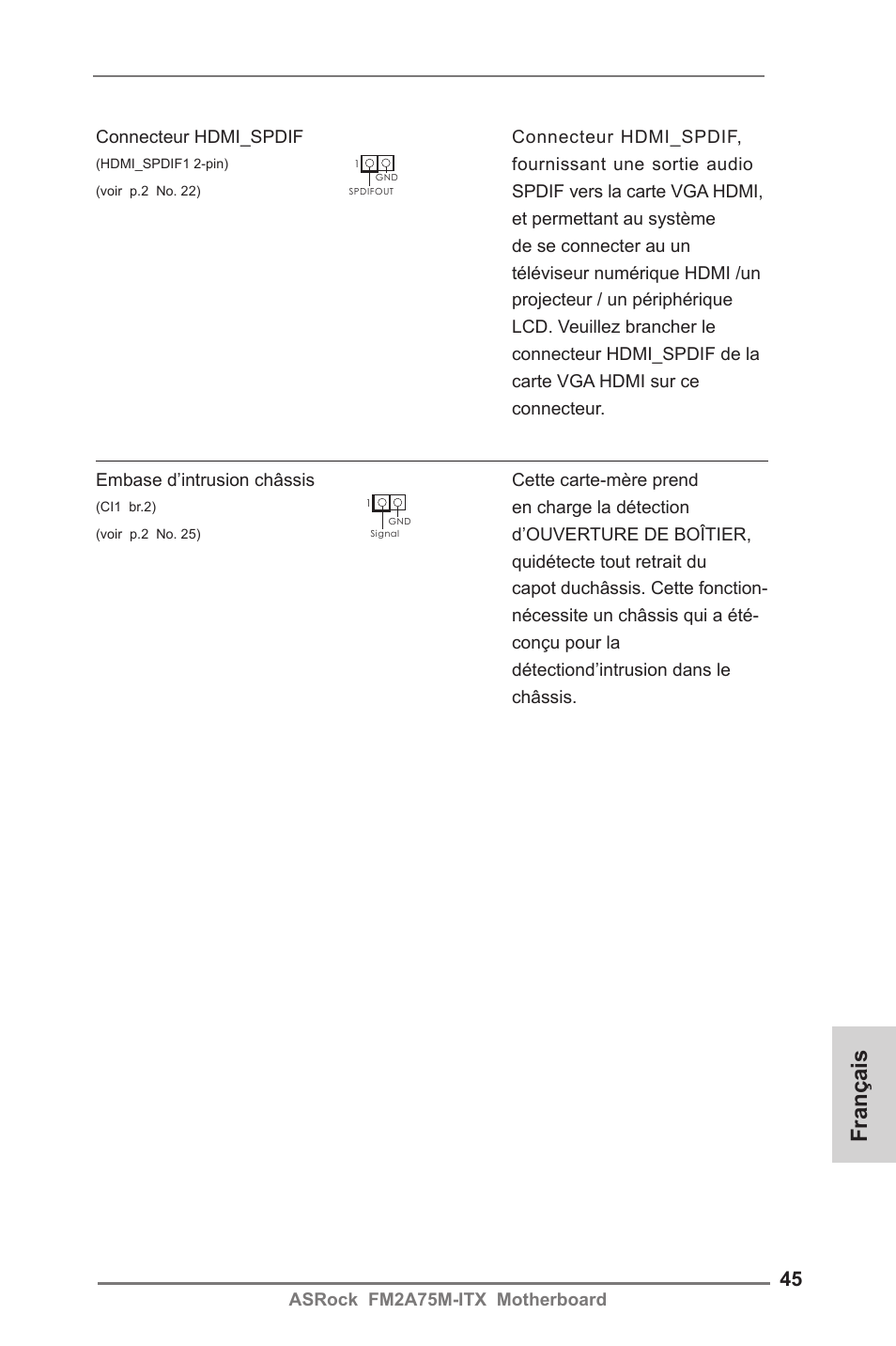 Français | ASRock FM2A75M-ITX User Manual | Page 45 / 146
