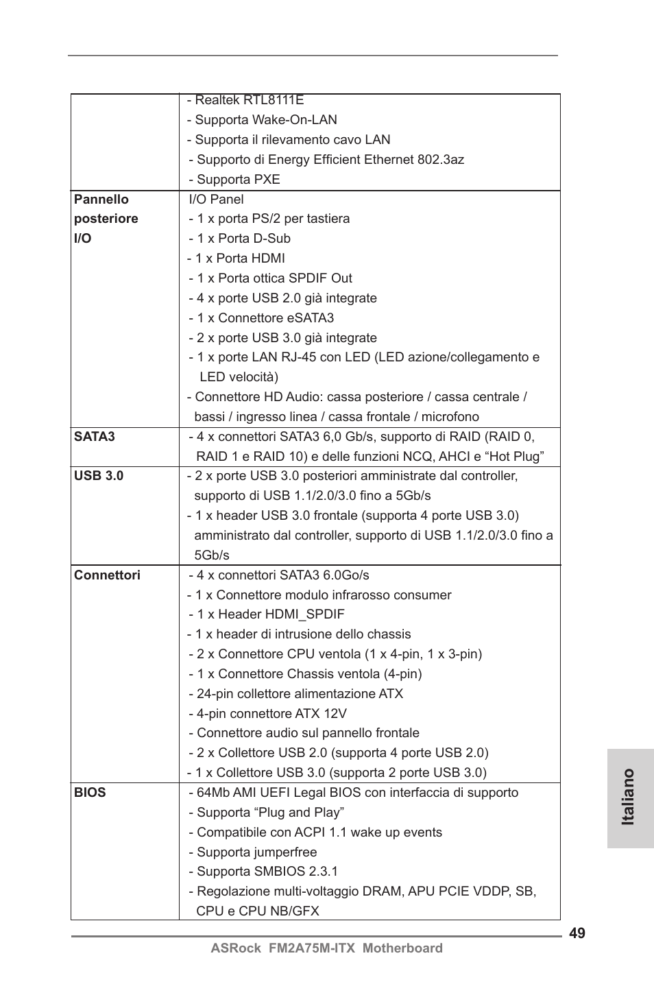 Italiano | ASRock FM2A75M-ITX User Manual | Page 49 / 146