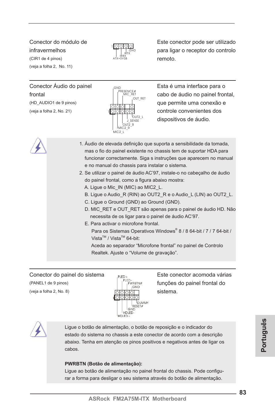 Português | ASRock FM2A75M-ITX User Manual | Page 83 / 146