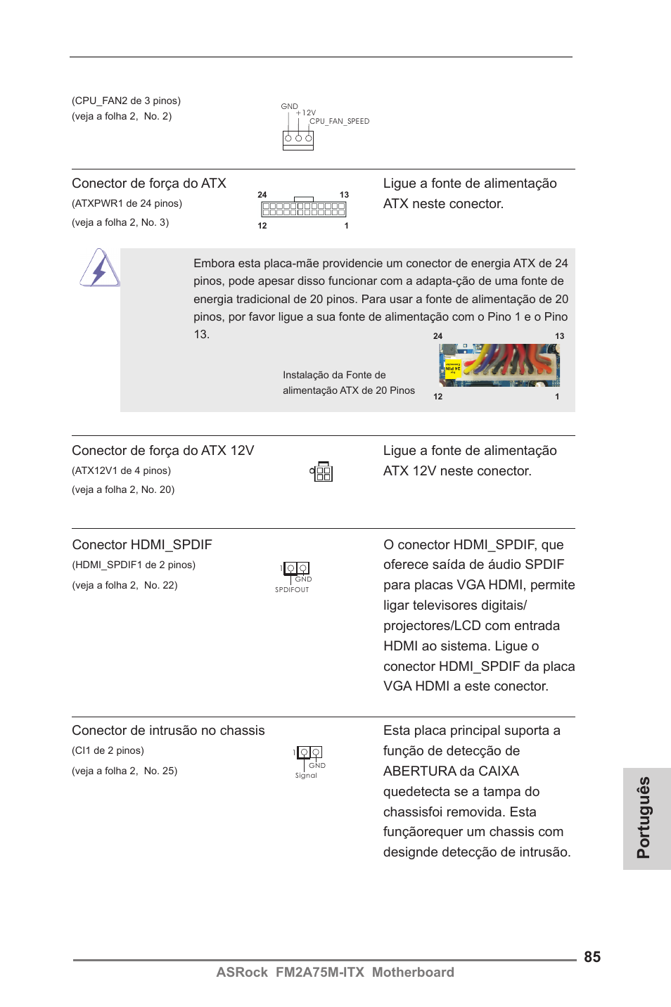 Português | ASRock FM2A75M-ITX User Manual | Page 85 / 146