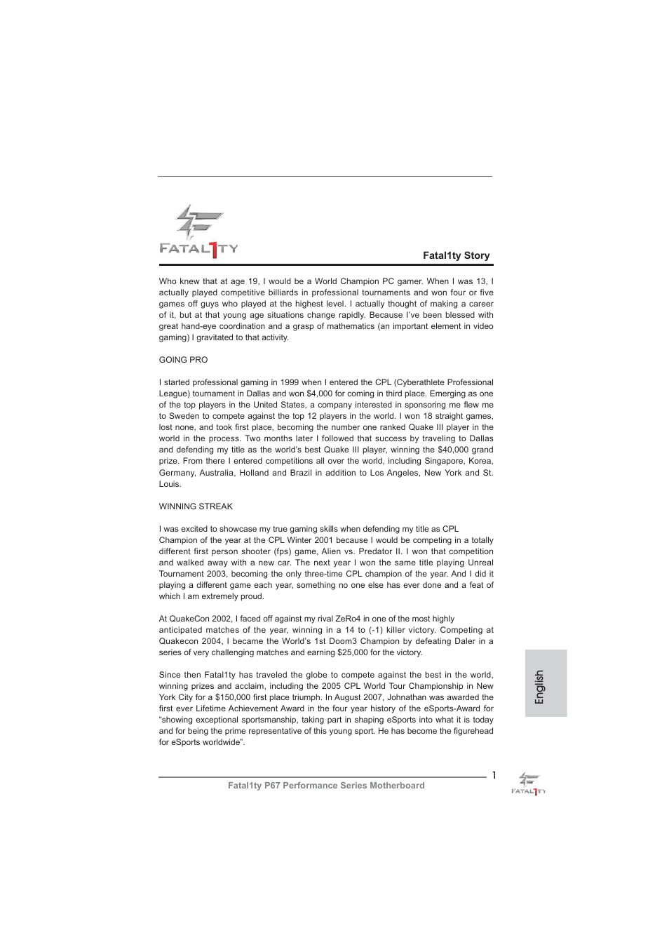 ASRock Fatal1ty P67 Performance User Manual | 266 pages