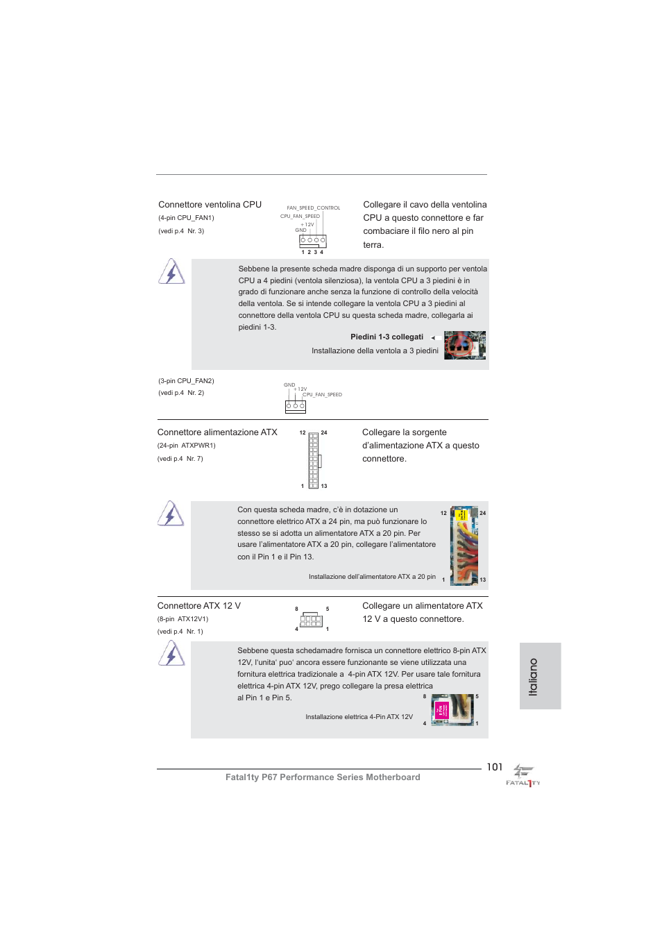 Italiano | ASRock Fatal1ty P67 Performance User Manual | Page 101 / 266