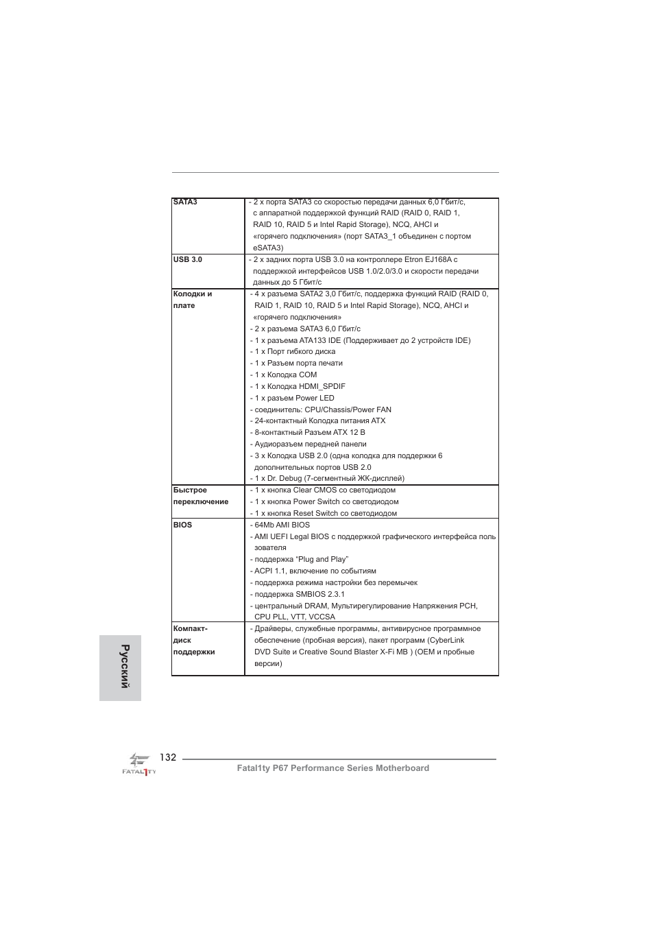 Ру сский | ASRock Fatal1ty P67 Performance User Manual | Page 132 / 266