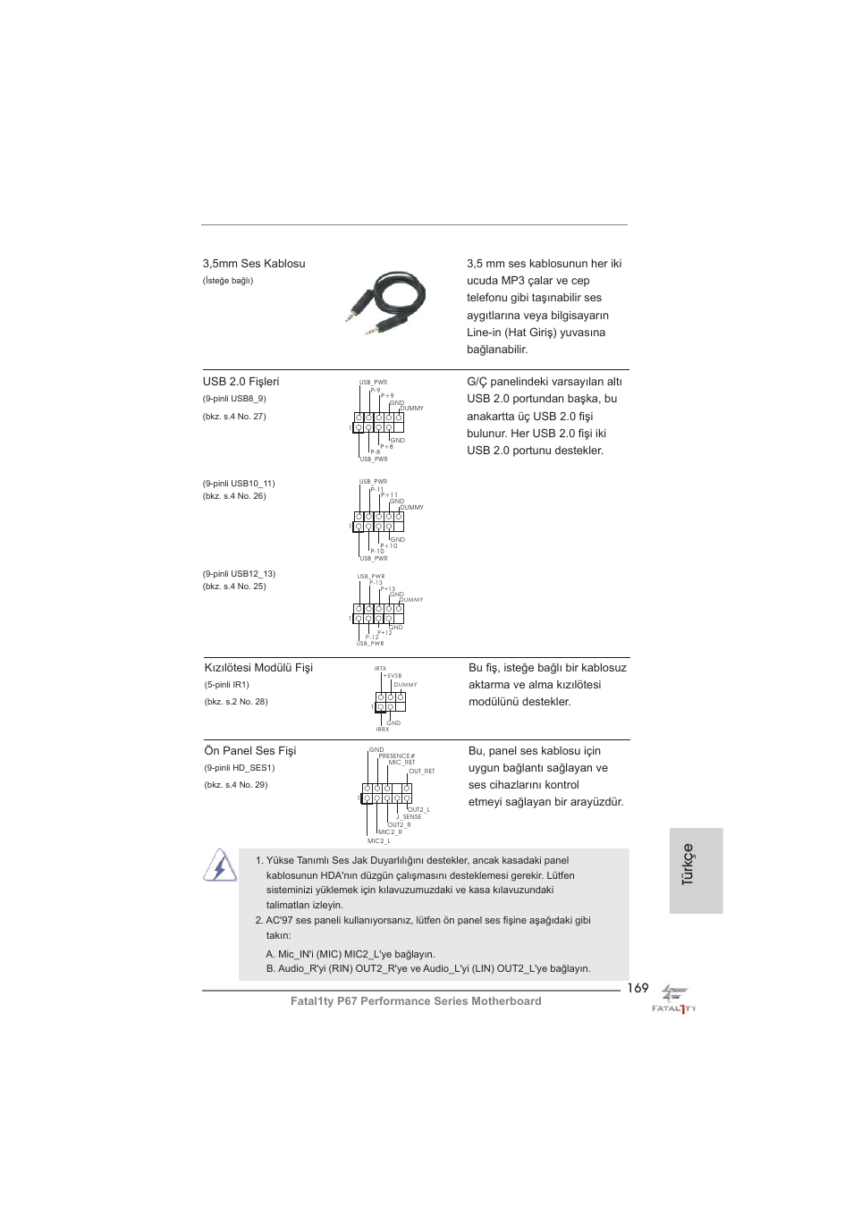 Türkçe | ASRock Fatal1ty P67 Performance User Manual | Page 169 / 266