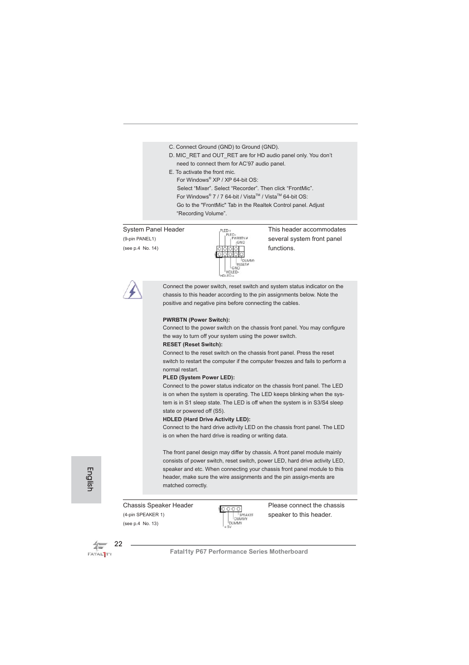 English | ASRock Fatal1ty P67 Performance User Manual | Page 22 / 266