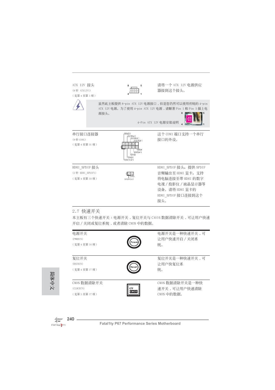 簡體中文 2.7 快速開關 | ASRock Fatal1ty P67 Performance User Manual | Page 240 / 266