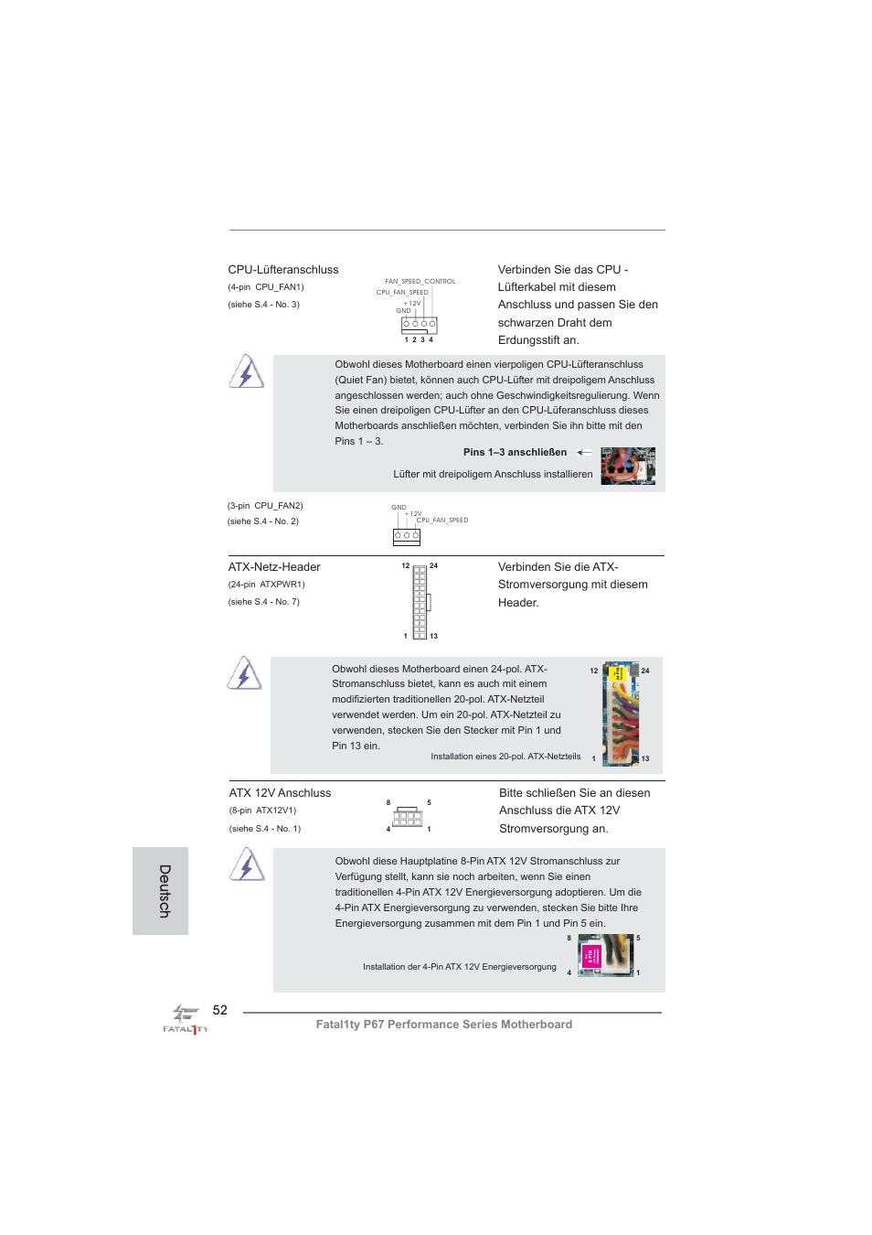 Deutsch | ASRock Fatal1ty P67 Performance User Manual | Page 52 / 266