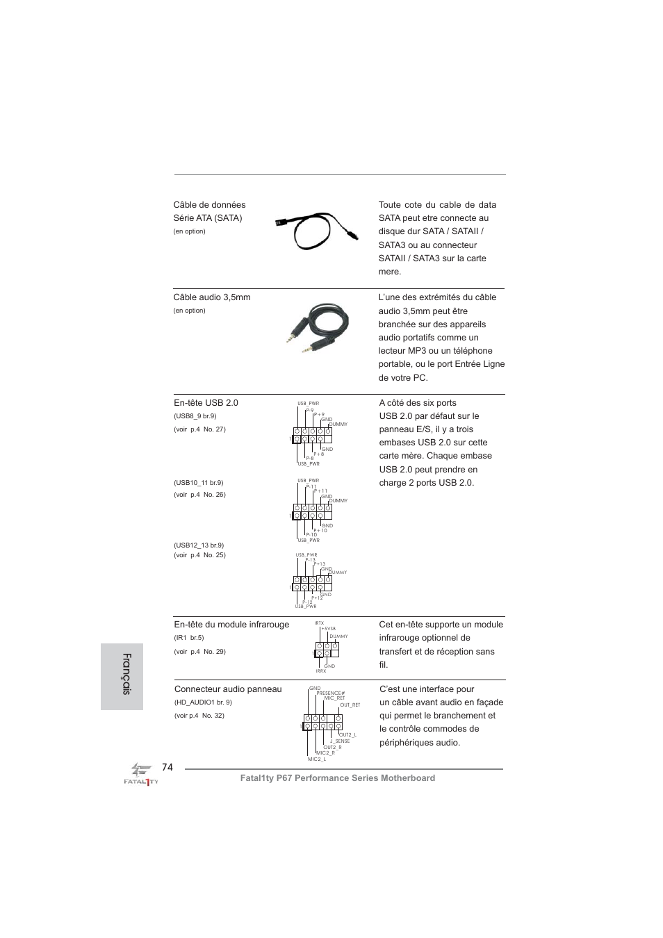 Français | ASRock Fatal1ty P67 Performance User Manual | Page 74 / 266