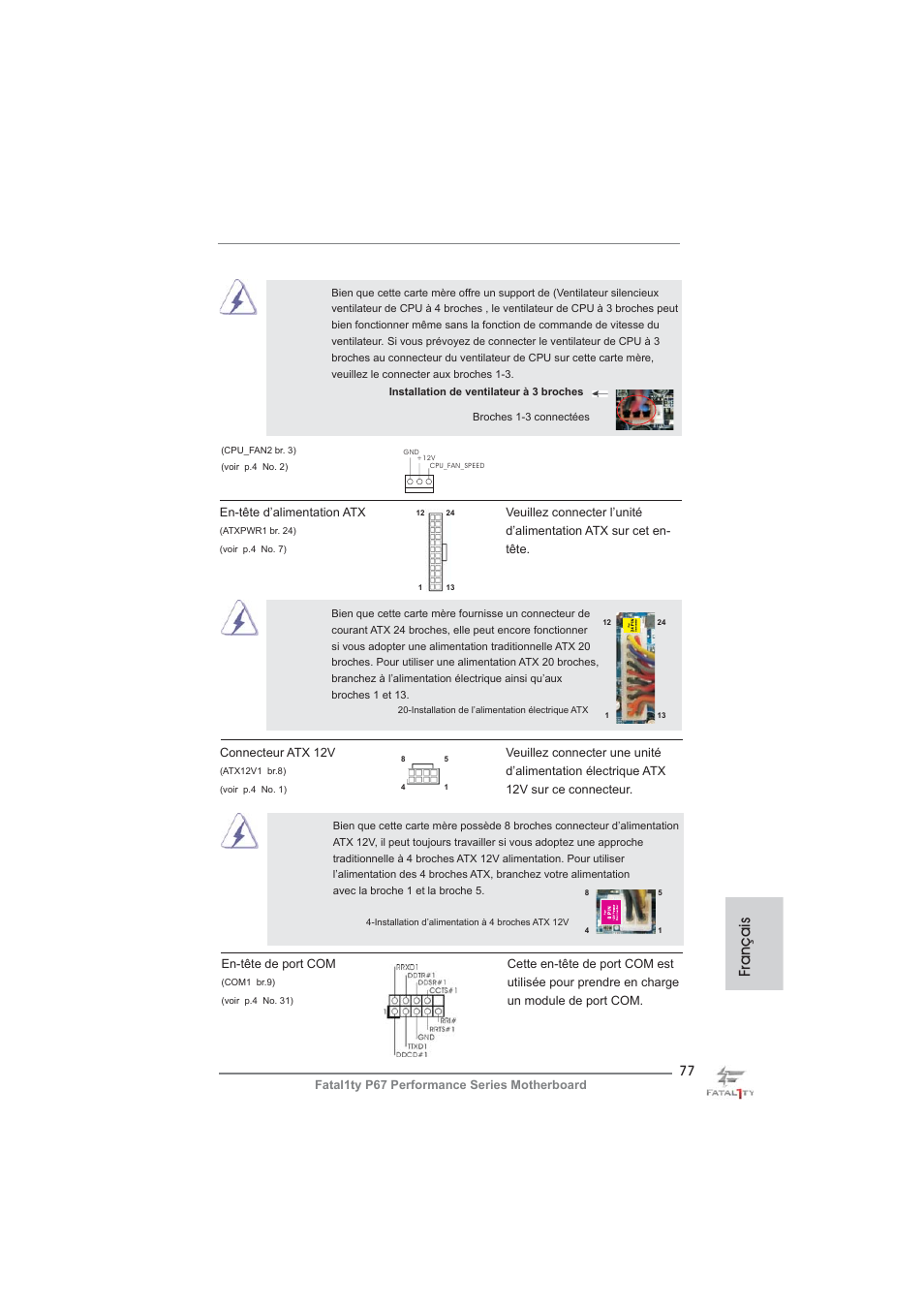 Français | ASRock Fatal1ty P67 Performance User Manual | Page 77 / 266