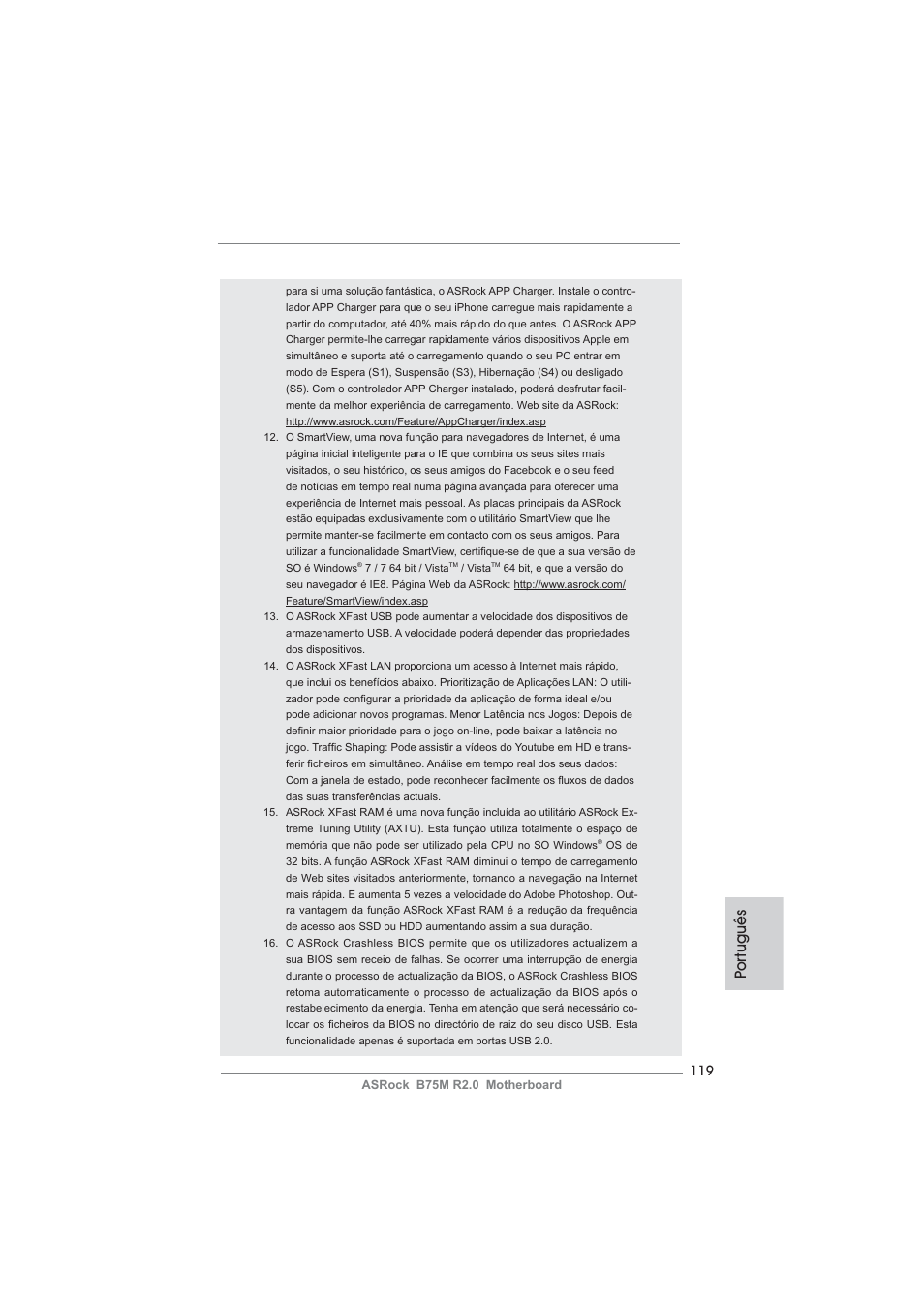 Po rtuguês | ASRock B75M R2.0 User Manual | Page 119 / 204