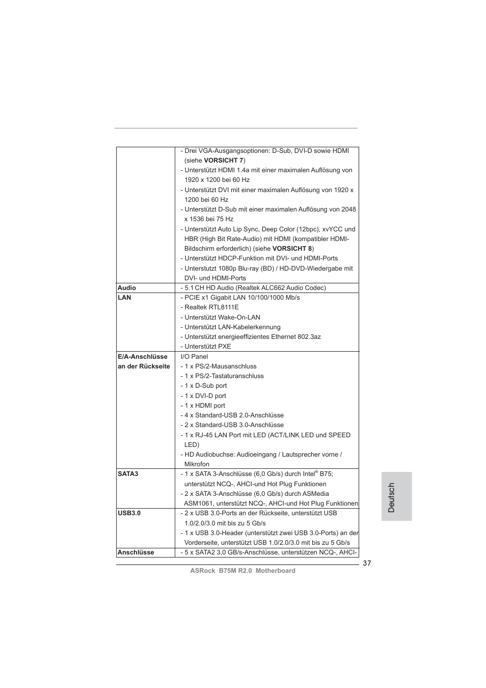 Deutsch | ASRock B75M R2.0 User Manual | Page 37 / 204