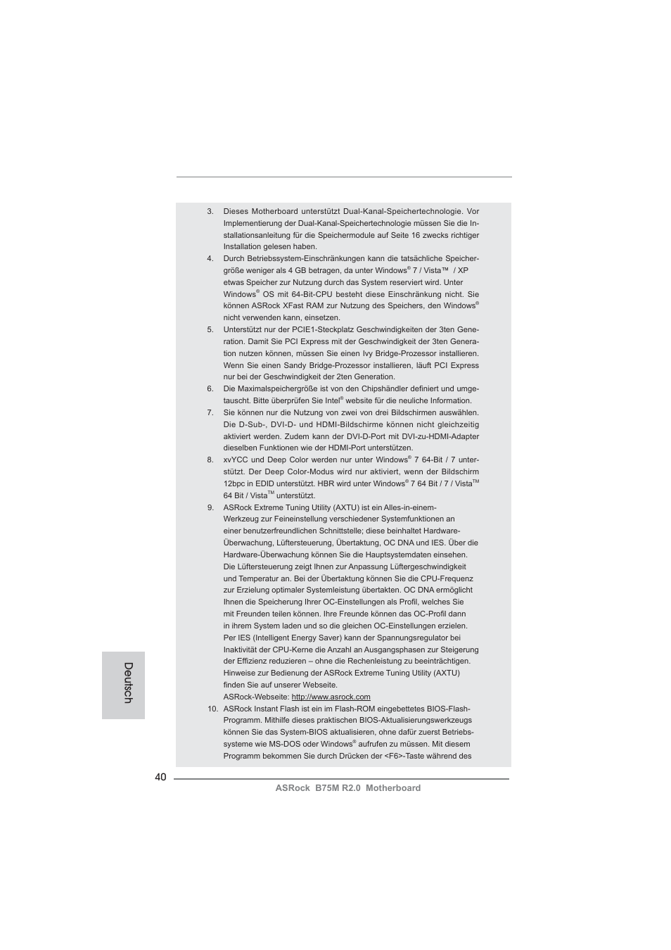 Deutsch | ASRock B75M R2.0 User Manual | Page 40 / 204