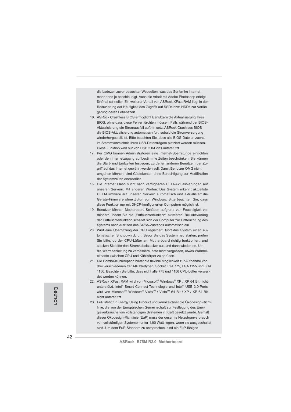 Deutsch | ASRock B75M R2.0 User Manual | Page 42 / 204