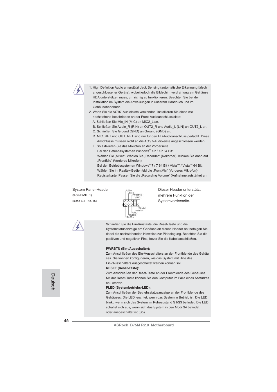 Deutsch | ASRock B75M R2.0 User Manual | Page 46 / 204