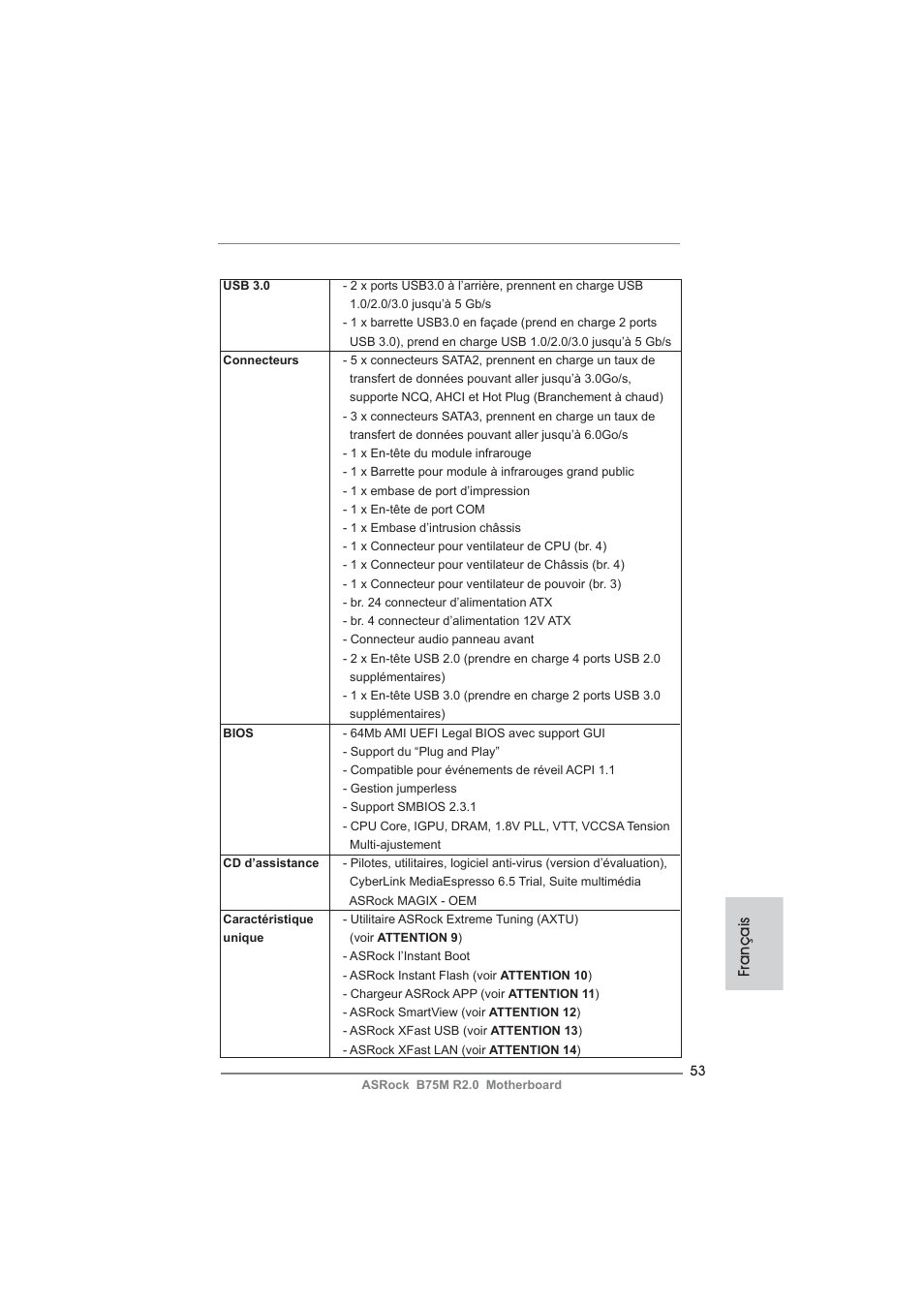 Français | ASRock B75M R2.0 User Manual | Page 53 / 204