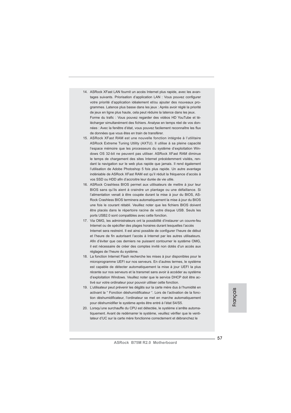 Français | ASRock B75M R2.0 User Manual | Page 57 / 204