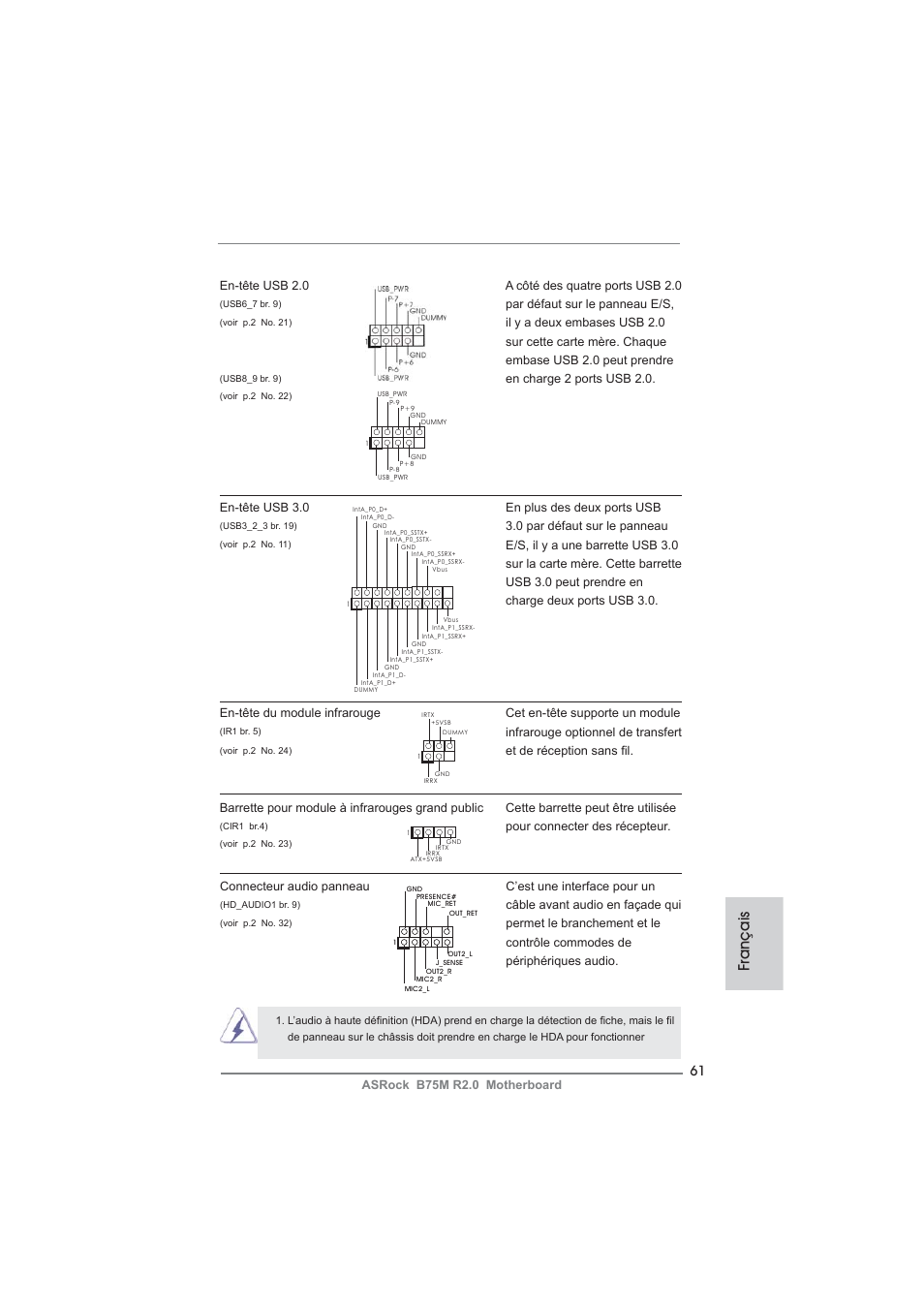 Français | ASRock B75M R2.0 User Manual | Page 61 / 204