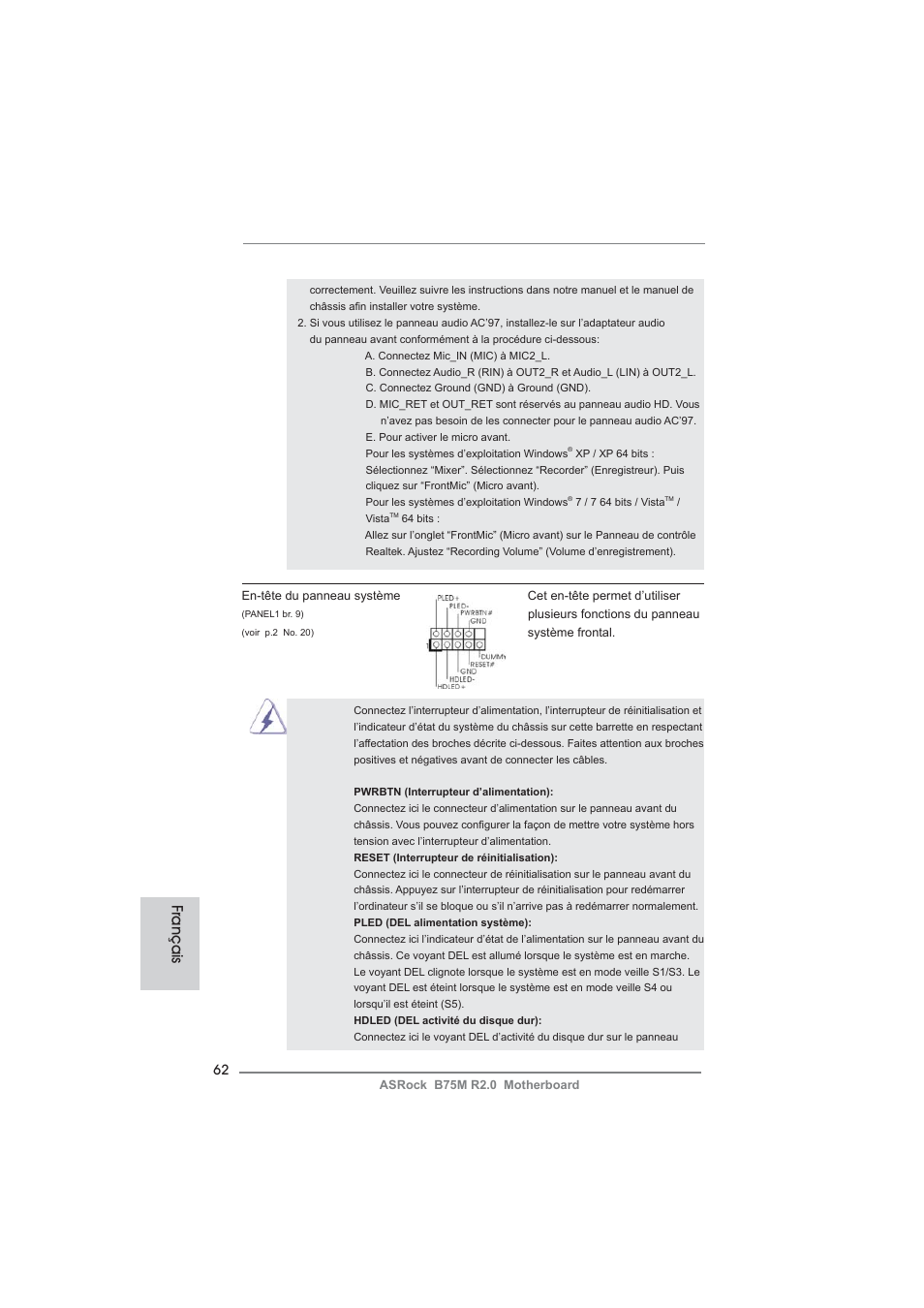 Français | ASRock B75M R2.0 User Manual | Page 62 / 204