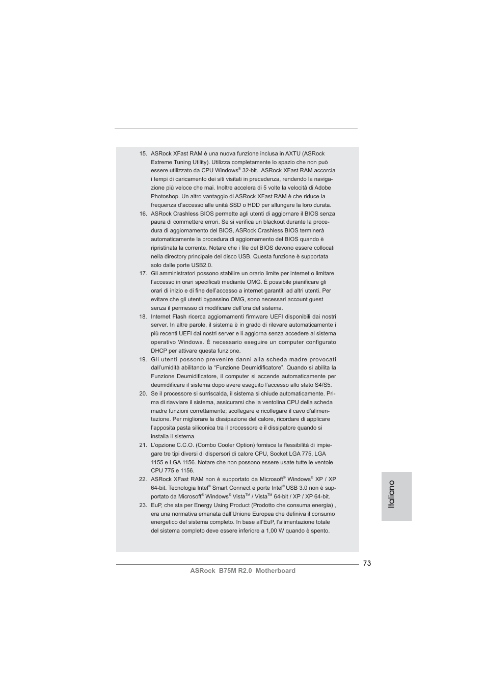 Italiano | ASRock B75M R2.0 User Manual | Page 73 / 204