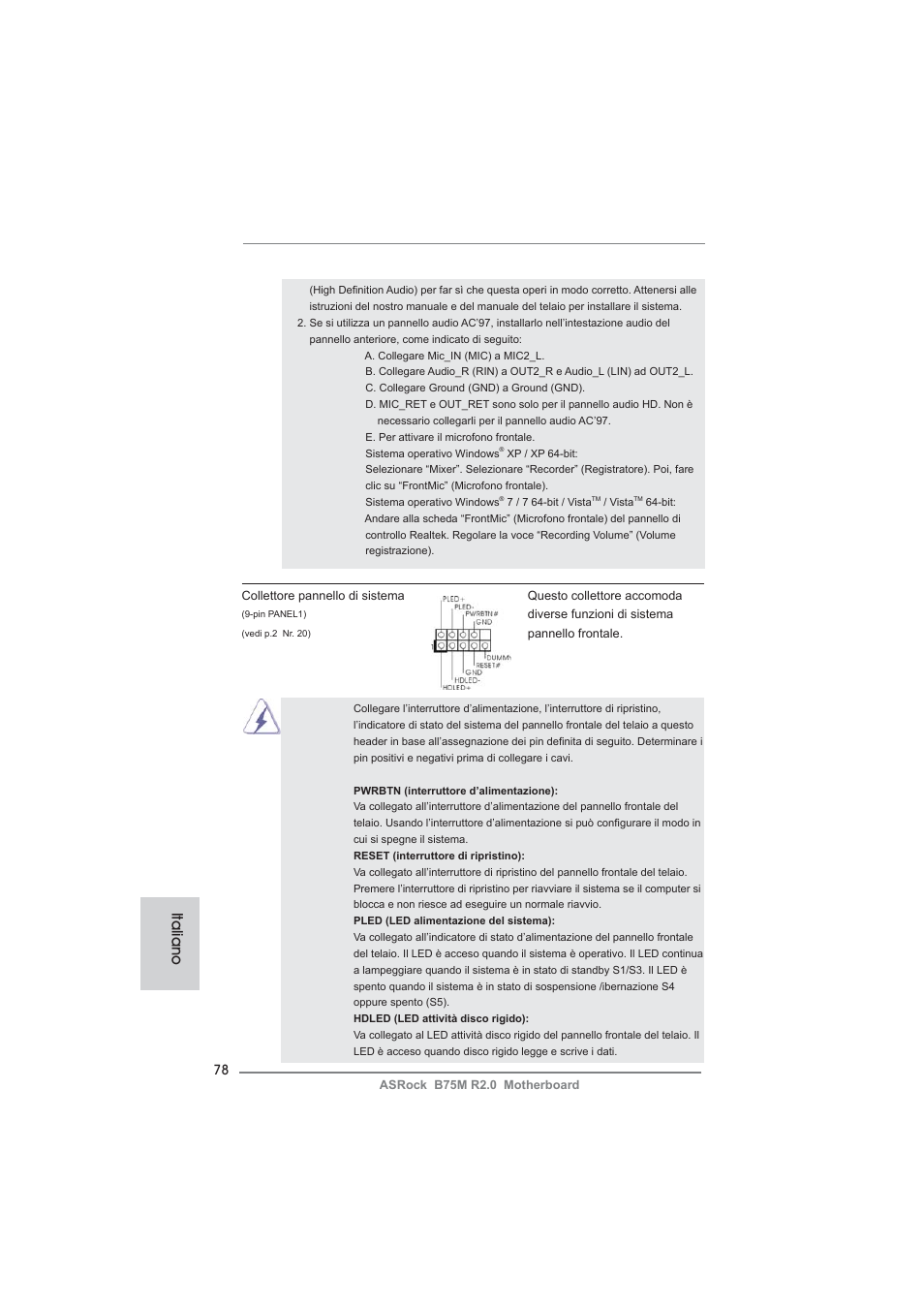 Italiano | ASRock B75M R2.0 User Manual | Page 78 / 204