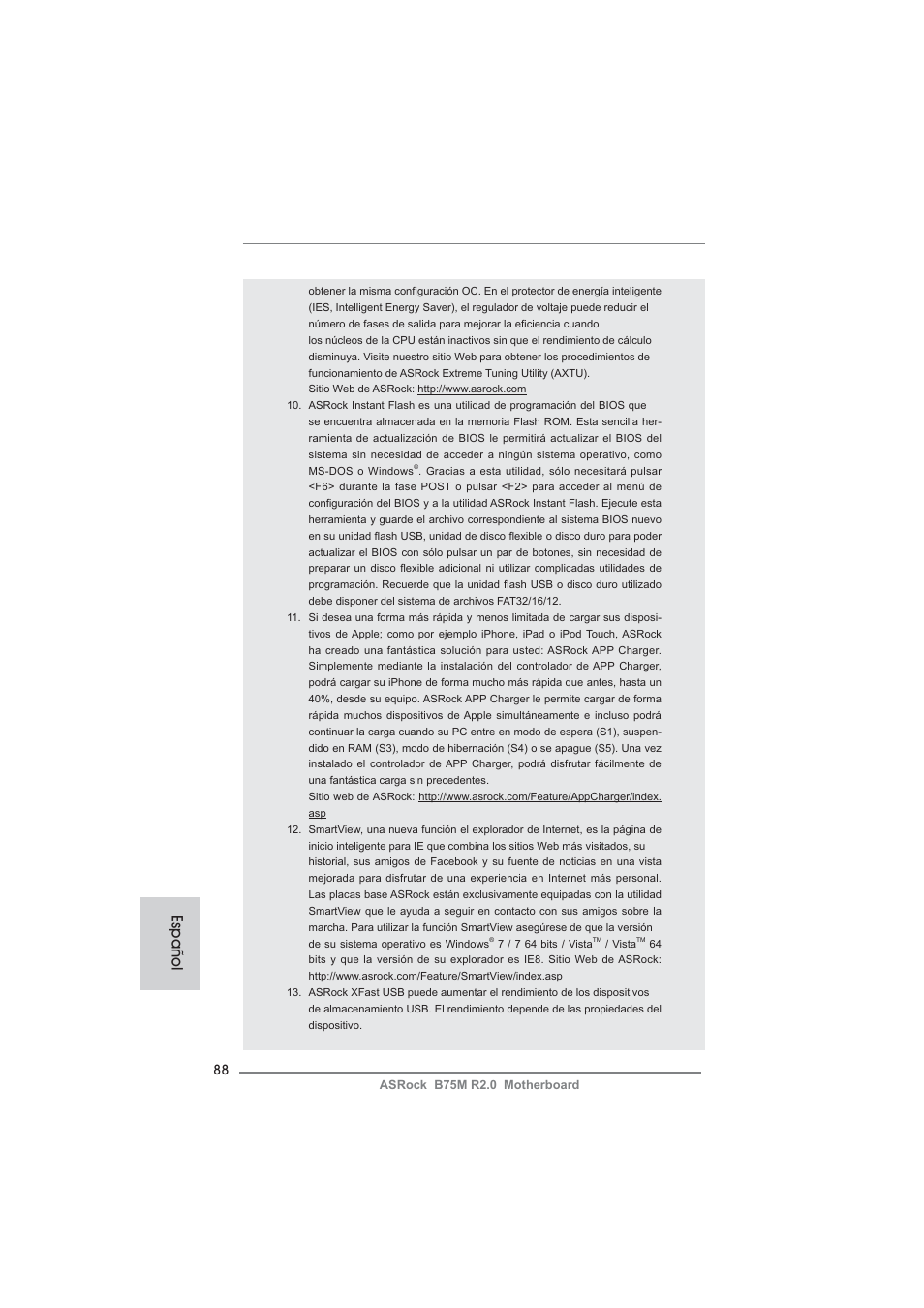 Español | ASRock B75M R2.0 User Manual | Page 88 / 204