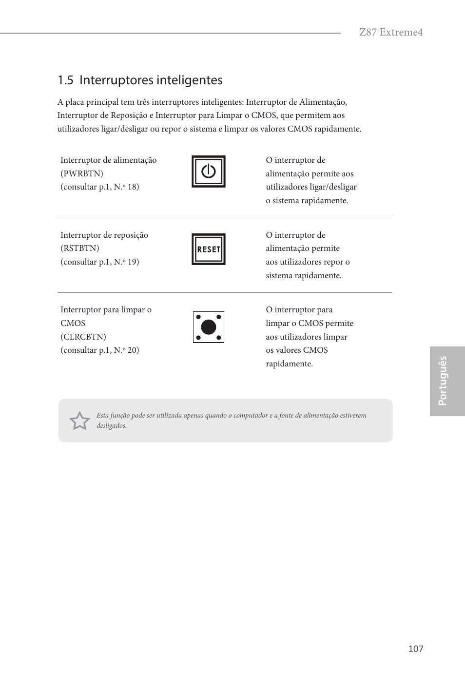 5 interruptores inteligentes | ASRock Z87 Extreme4 User Manual | Page 109 / 188
