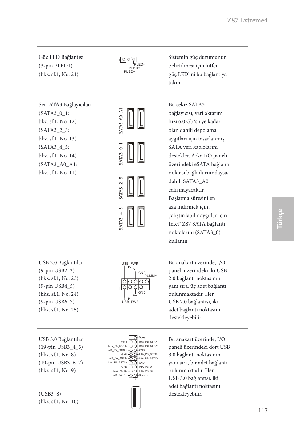 Türk çe, Türk çe z87 extreme4 | ASRock Z87 Extreme4 User Manual | Page 119 / 188
