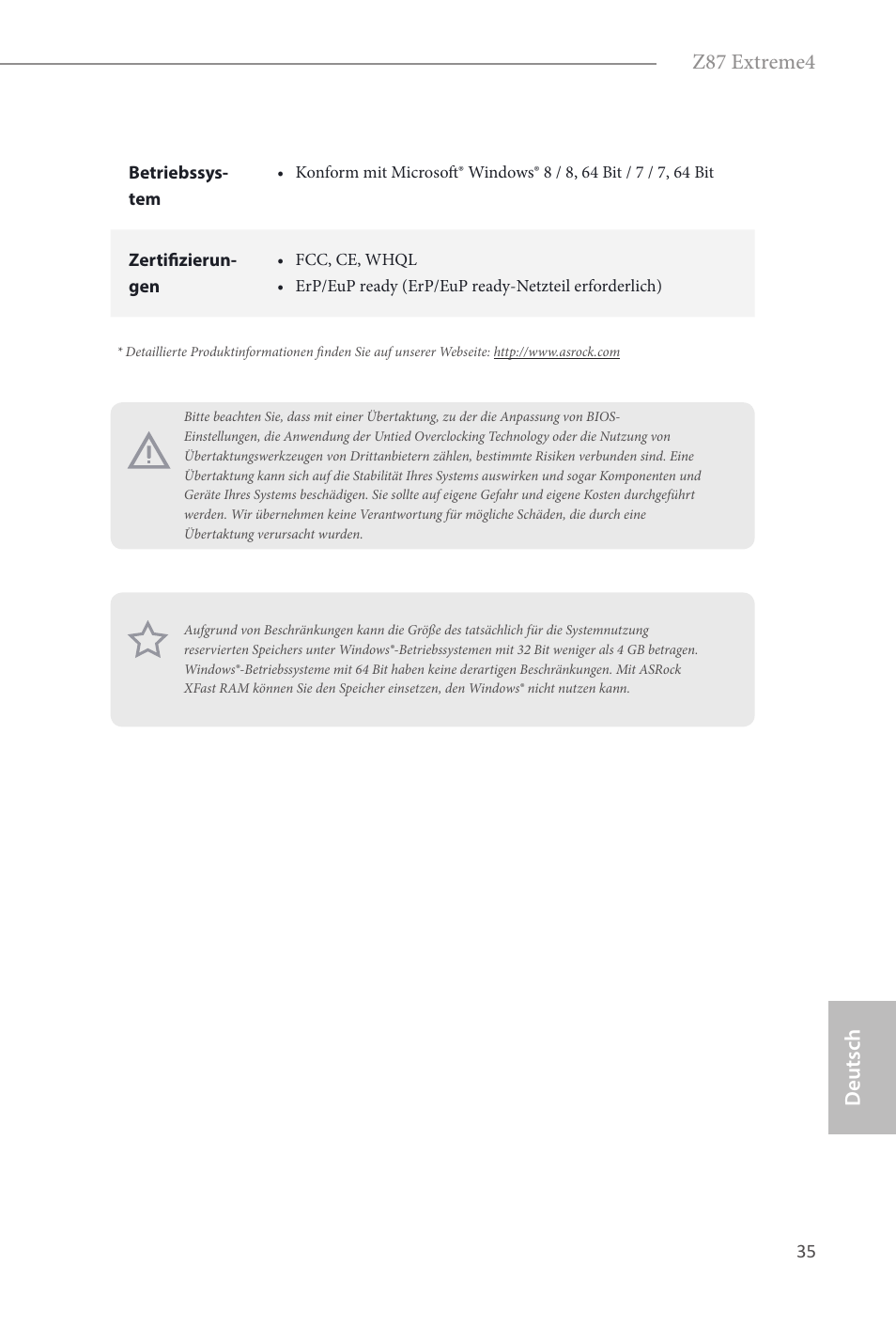 Deutsch z87 extreme4 | ASRock Z87 Extreme4 User Manual | Page 37 / 188