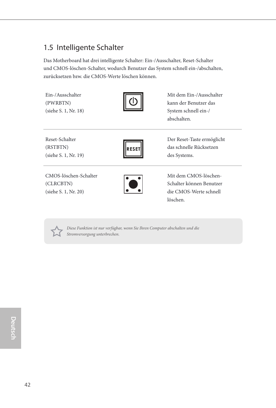 5 intelligente schalter, Deutsch | ASRock Z87 Extreme4 User Manual | Page 44 / 188