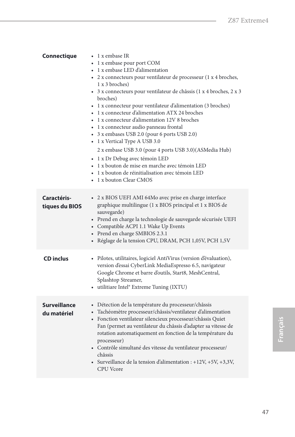 Fr ançais français z87 extreme4 | ASRock Z87 Extreme4 User Manual | Page 49 / 188