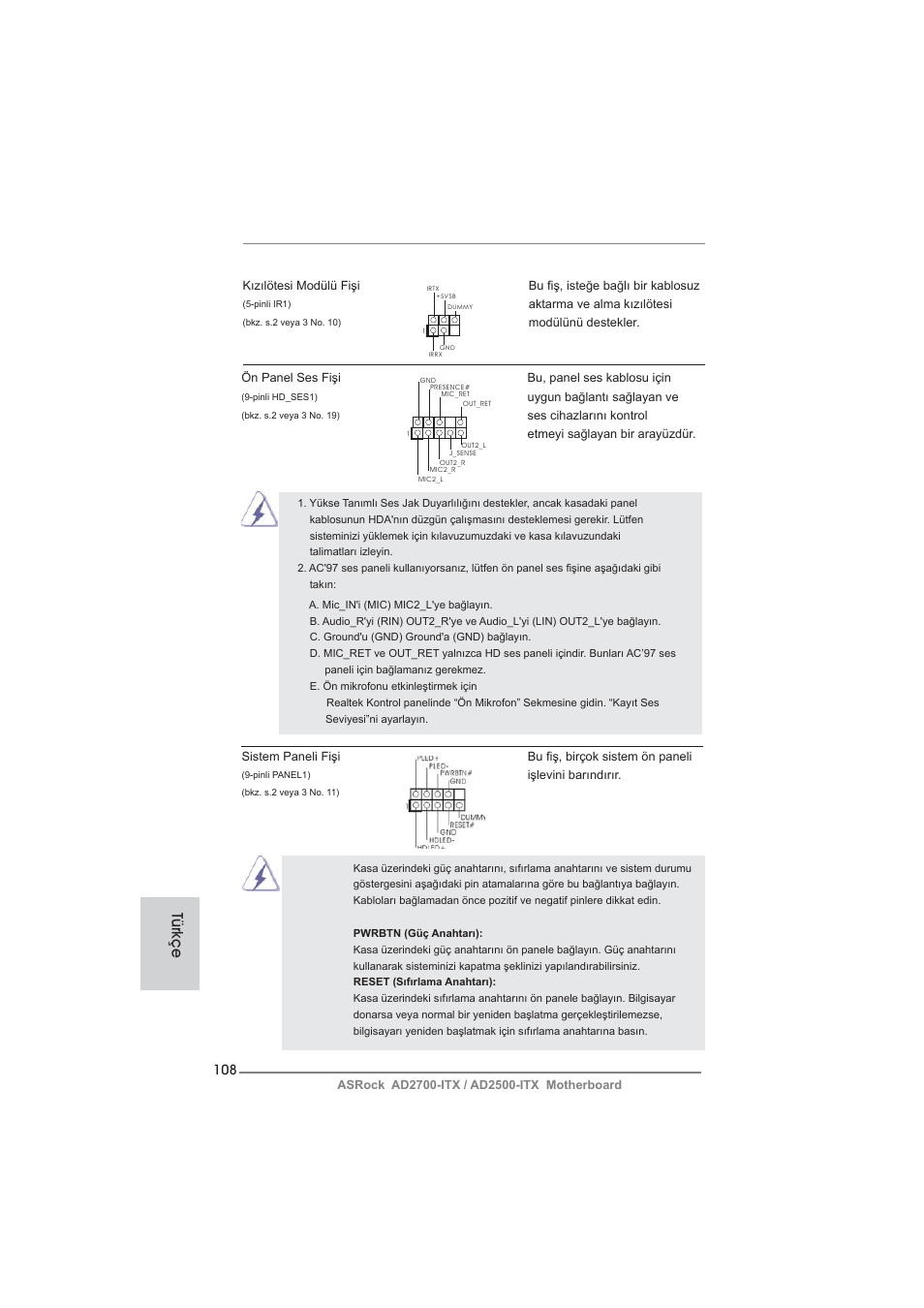 Türkçe | ASRock AD2700-ITX User Manual | Page 108 / 158