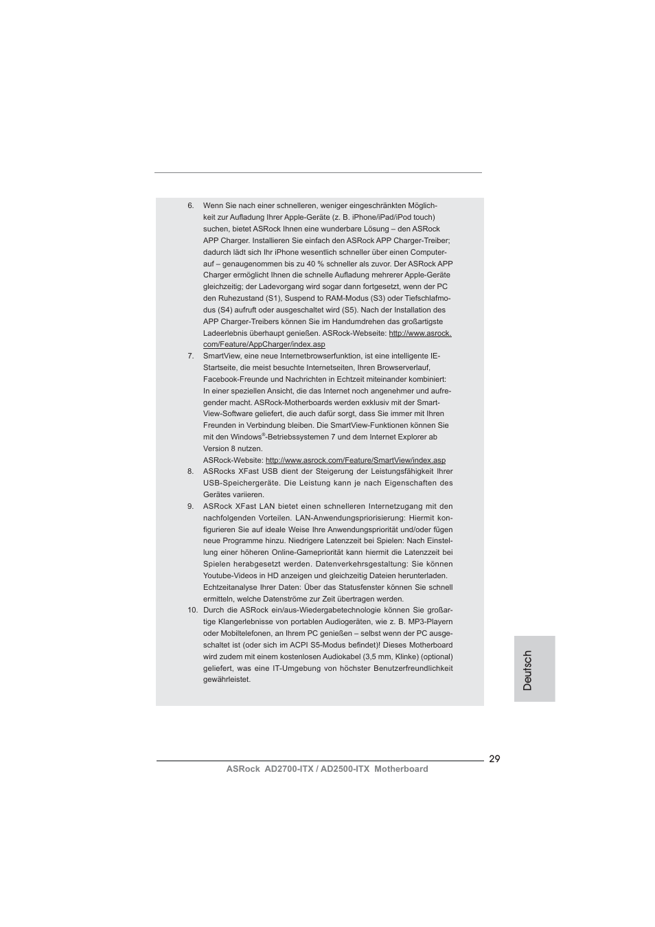 Deutsch | ASRock AD2700-ITX User Manual | Page 29 / 158