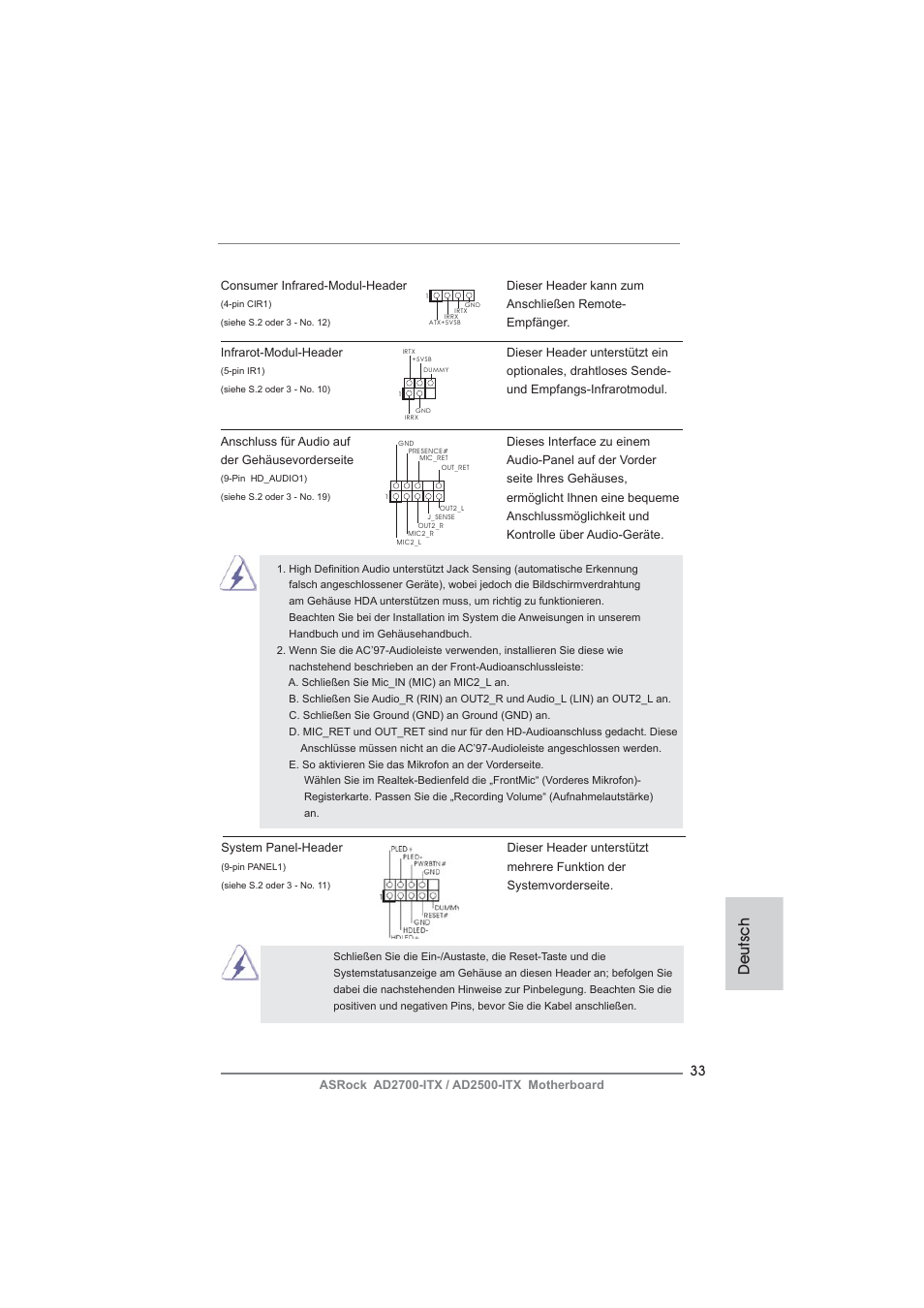 Deutsch | ASRock AD2700-ITX User Manual | Page 33 / 158