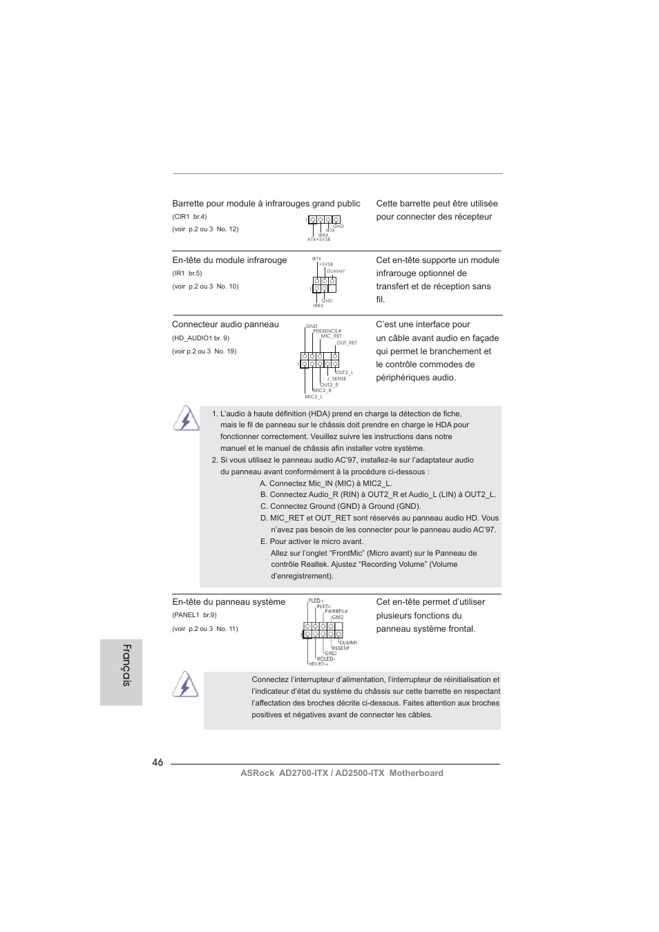 Français | ASRock AD2700-ITX User Manual | Page 46 / 158