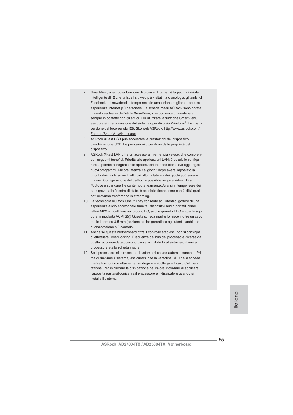 Italiano | ASRock AD2700-ITX User Manual | Page 55 / 158