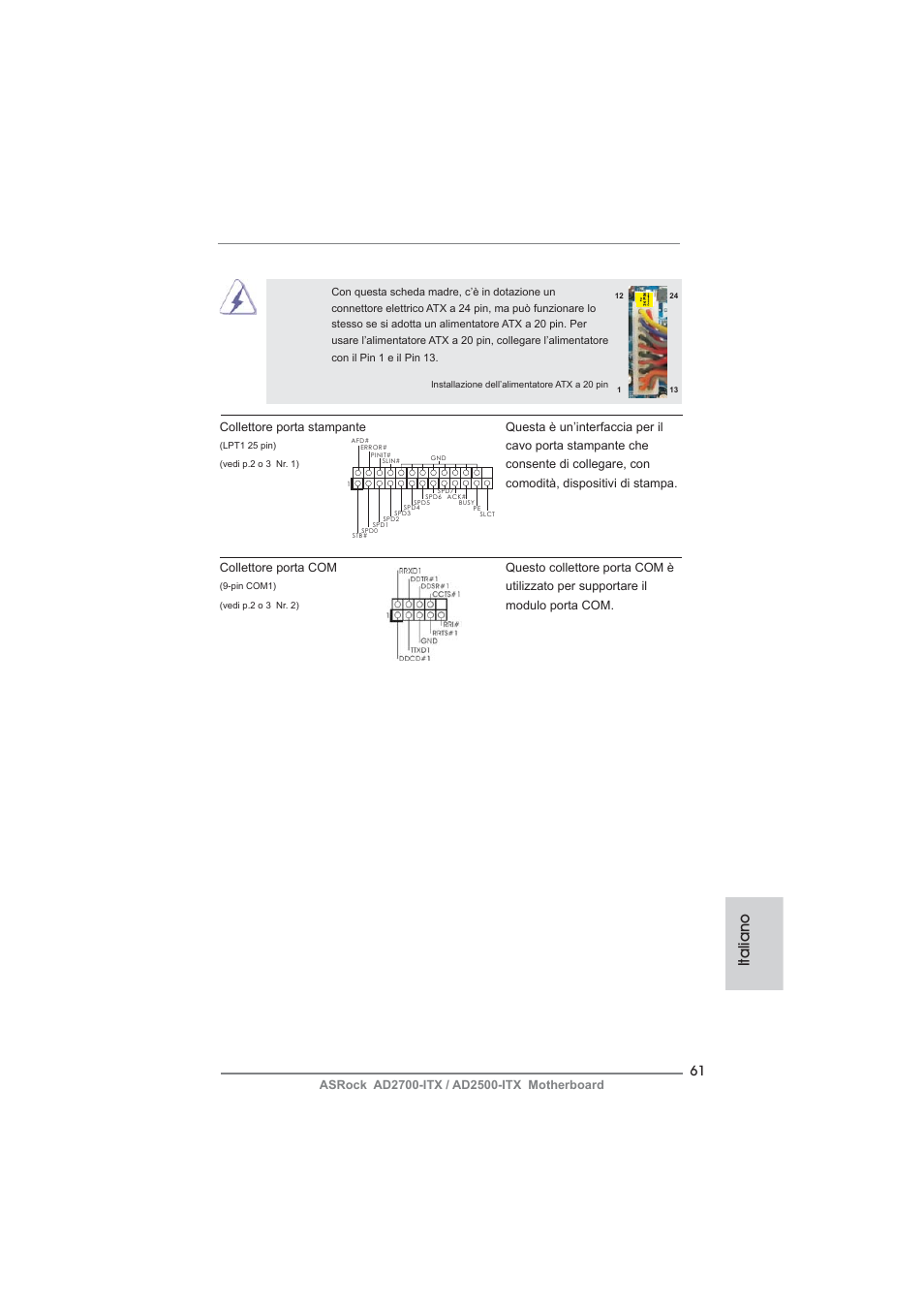 Italiano | ASRock AD2700-ITX User Manual | Page 61 / 158