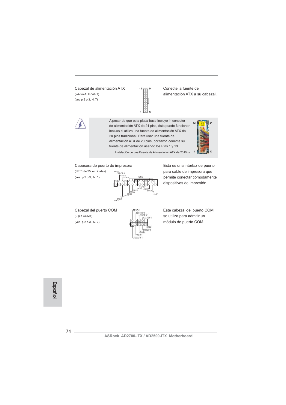 Español | ASRock AD2700-ITX User Manual | Page 74 / 158