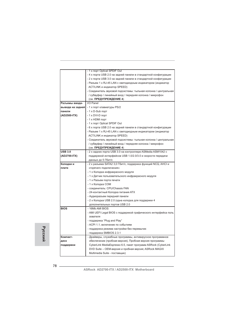 Ру сский | ASRock AD2700-ITX User Manual | Page 78 / 158