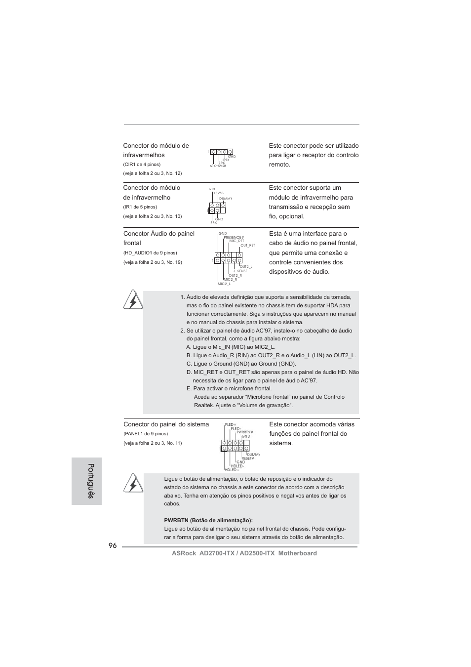 Por tuguês | ASRock AD2700-ITX User Manual | Page 96 / 158