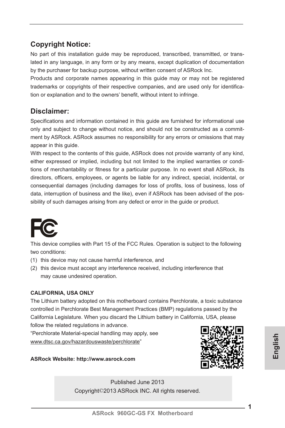 ASRock 960GC-GS FX User Manual | 55 pages