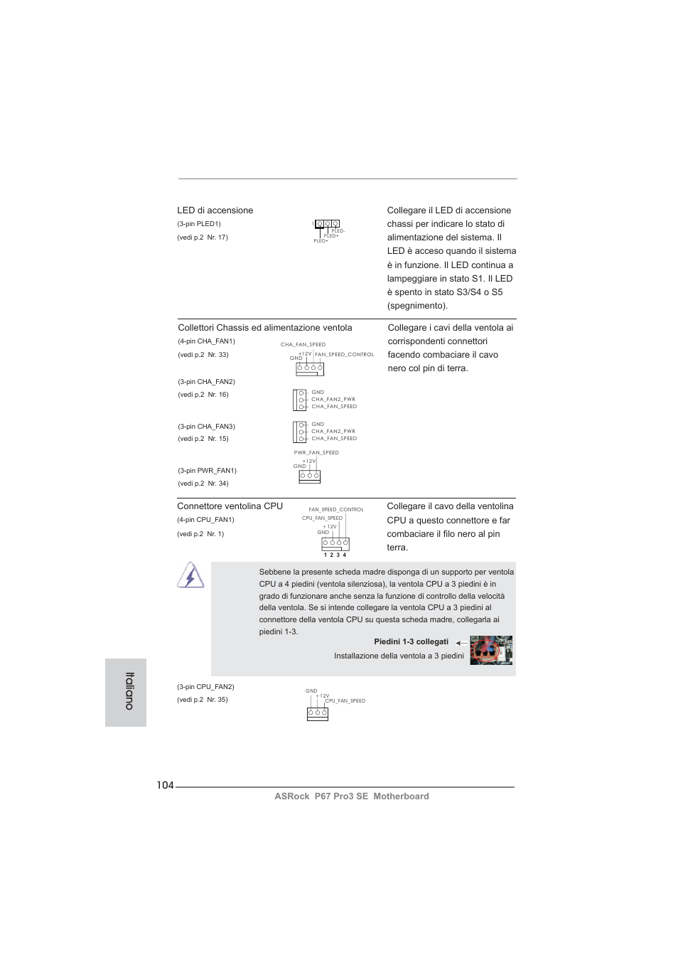 Italiano | ASRock P67 Pro3 SE User Manual | Page 104 / 277