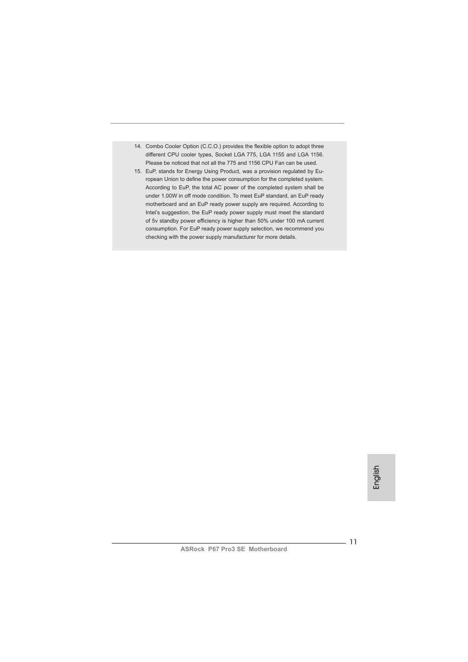 English | ASRock P67 Pro3 SE User Manual | Page 11 / 277
